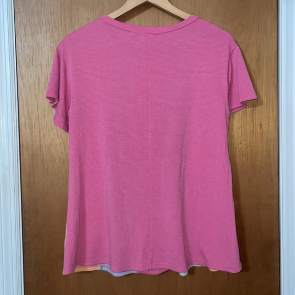 •ADORA•PASTEL COLOR BLOCK STRIPE RIBBED SHORT SLEEVE SHIRT. SIZE SMALL*like new* - Picture 9 of 9